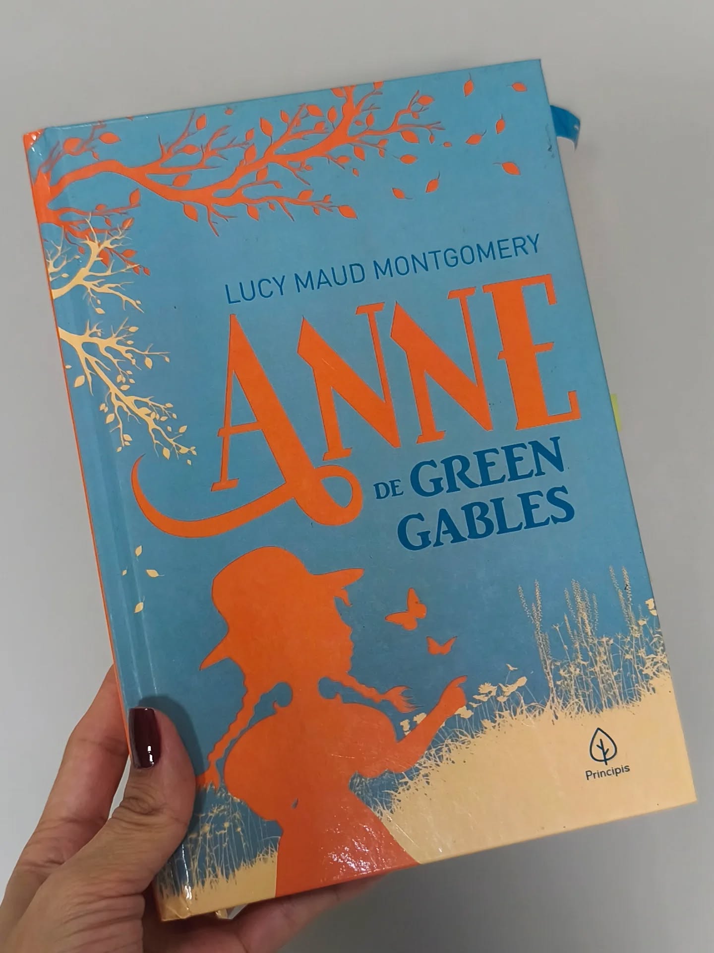 Livro A Menina das Histórias de Lucy Maud Montgomery, capa rosa decorada, edição Principis