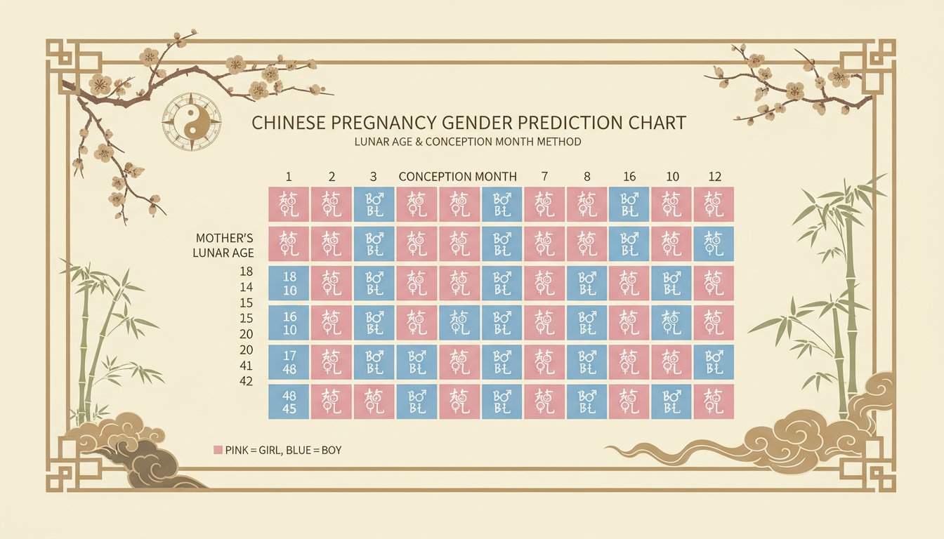 Tabela Chinesa 2026: Descubra o Sexo do Bebê (Com Idade do Pai)